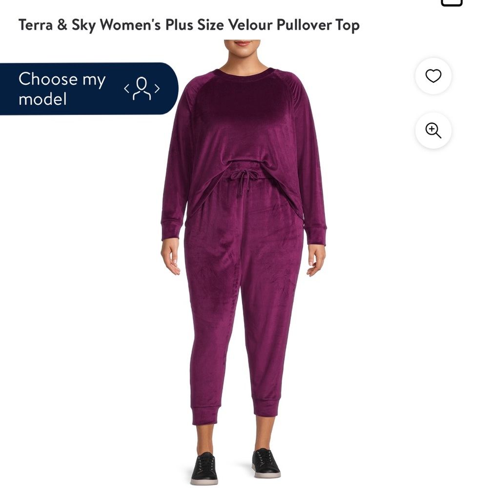Terra and sky velour two piece set